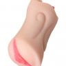 Телесный двусторонний мастурбатор Fruity Tongue - ротик и вагина