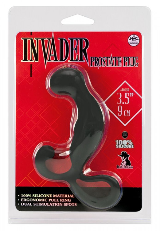 Массажер простаты Invader с удобной ручкой - 9 см.
