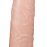 Пустотелый реалистичный фаллопротез на ремешках с заклепками - 17,5 см.
