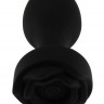 Черная анальная вибропробка Rose с пультом ДУ - 9 см.