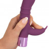 Фиолетовый вибратор-кролик с ребрышками Rabbit Vibe - 16 см.