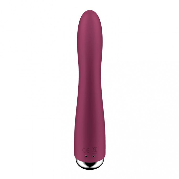 Малиновый вибратор-ротатор Spinning Vibe 1 - 18 см.