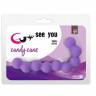 Фиолетовая анальная цепочка SEE YOU CANDY CANE ANAL BEADS - 13,1 см.