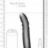 Серый страпон-фаллопротез с ребристой фактурой - 20,6 см.
