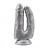 Серебристый анально-вагинальный фаллоимитатор Dick Cumming - 18 см. Серебристый анально-вагинальный фаллоимитатор Dick Cumming - 18 см.