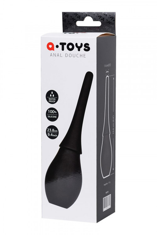 Черный силиконовый анальный душ A-toys с гладким наконечником