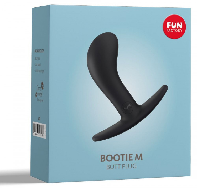 Чёрная анальная пробка Bootie M - 9,3 см.