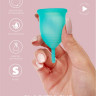 Бирюзовая менструальная чаша Clarity Cup S
