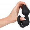 Чёрный анальный стимулятор с кольцом - 20 см.