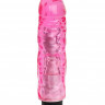 Розовый вибратор-реалистик с венками - 22 см.