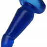 Синяя гелевая изогнутая анальная пробка - 13 см.
