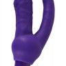Фиолетовый анально-вагинальный вибратор с выносным блоком управления - 16 см.