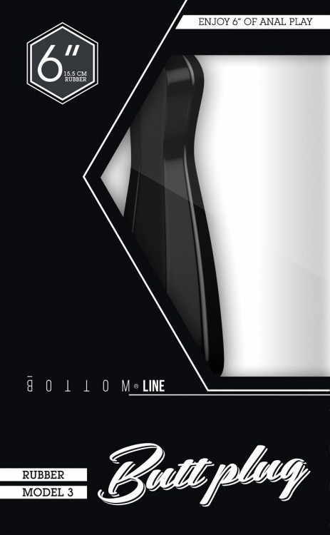 Чёрный анальный стимулятор Bottom Line 6  Model 3 Rubber Black - 15,5 см.