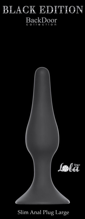 Чёрная анальная пробка Slim Anal Plug Large - 12,5 см.