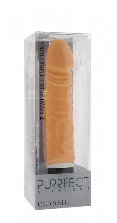 Реалистичный 7-скоростной вибратор PURRFECT SILICONE CLASSIC 6.5INCH FLESH - 16,5 см.