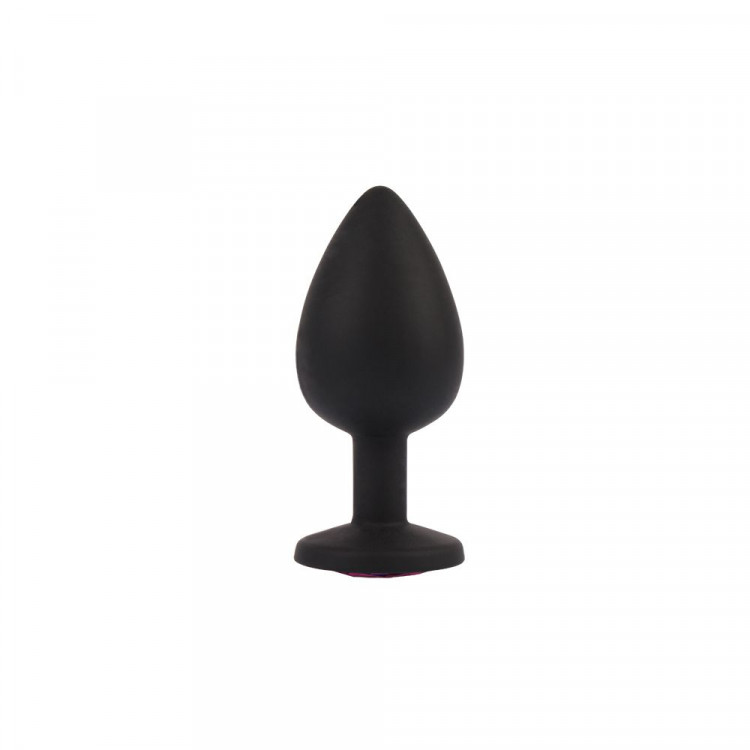 Черная анальная пробка с кристаллм Booty Fantasy Gem Plug L - 9,5 см.