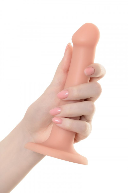 Телесный фаллос на присоске Silicone Bendable Dildo S - 17 см.