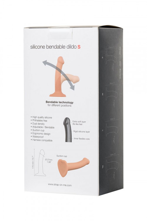 Телесный фаллос на присоске Silicone Bendable Dildo S - 17 см.