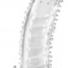 Прозрачная закрытая насадка с шипами Performance Tickler Sleeve - 14 см.
