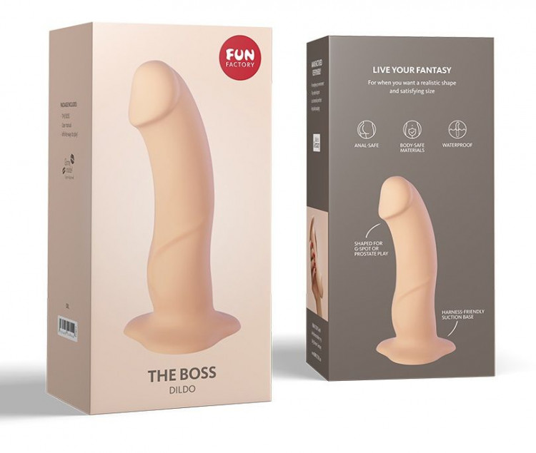 Телесный реалистичный фаллоимитатор The Boss Dildo - 18 см.