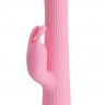 Нежно-розовый вибромассажер Julian с волновой ротацией - 17,8 см.