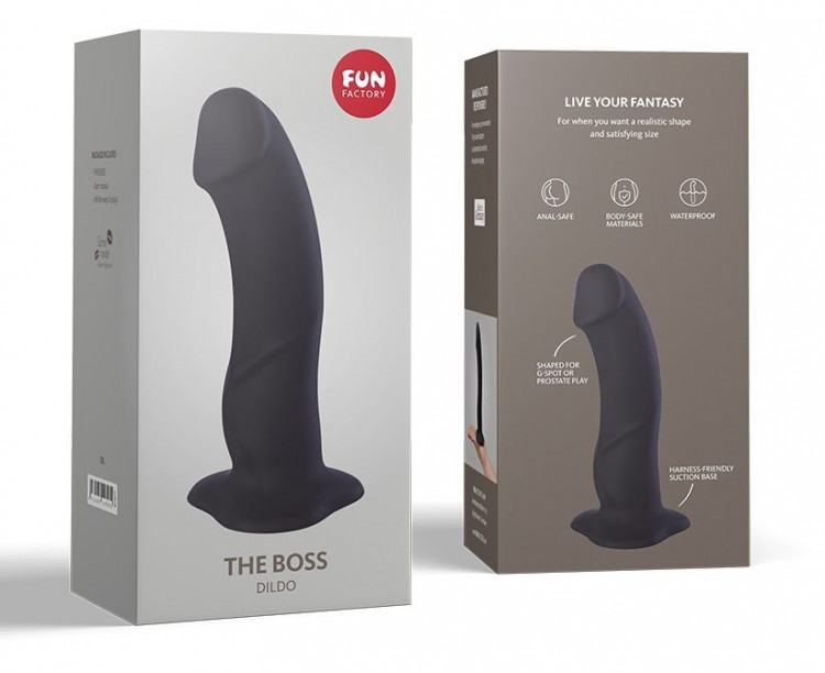 Чёрный реалистичный фаллоимитатор The Boss Dildo - 18 см.