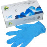 Голубые нитриловые перчатки Klever размера S - 100 шт.(50 пар)