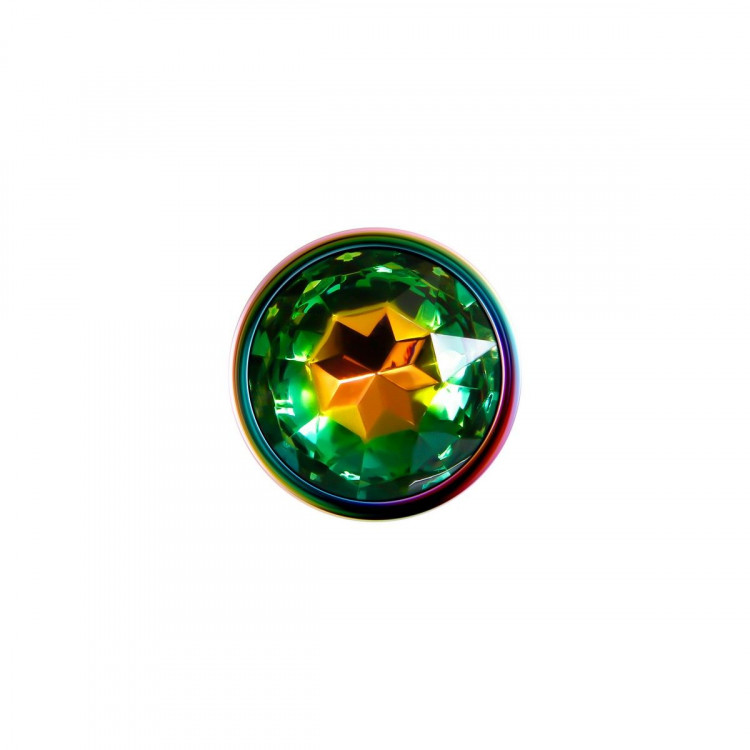 Радужная анальная пробка Rainbow Metal Plug Small - 9,4 см.