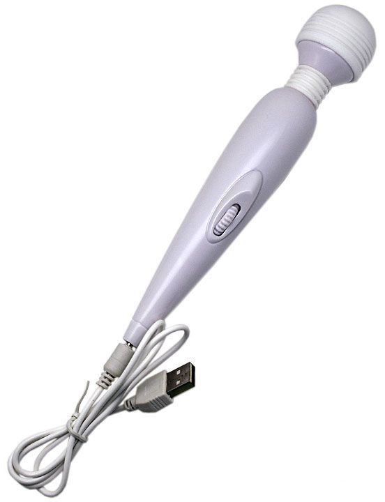 Белый вибромассажёр Mimi Magic Wand - 19,2 см.