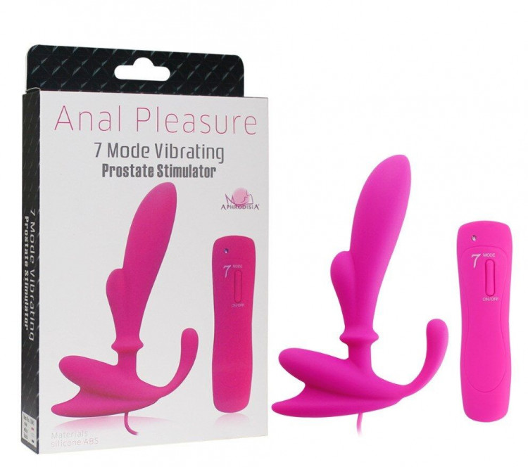 Белый вибромассажёр простаты с выносным пультом Anal Pleasure 2 - 14 см.