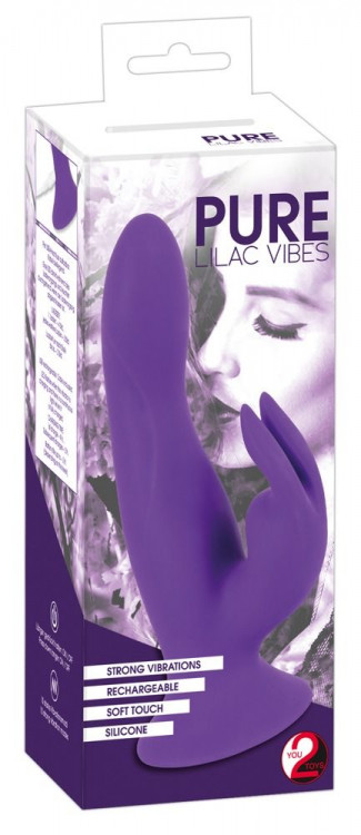 Фиолетовый силиконовый вибратор типа rabbit Pure Lilac Vibes Rabbit - 18 см.