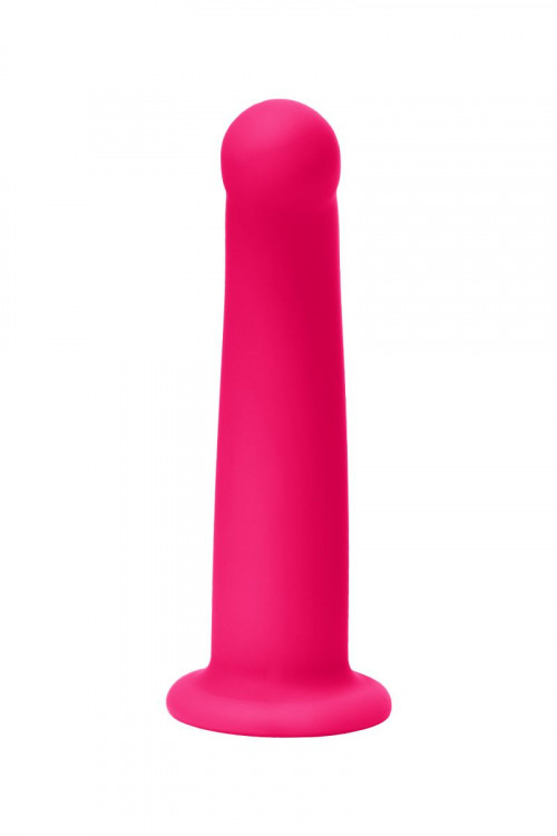 Розовый анальный фаллоимитатор с изгибом - 17,5 см.