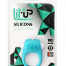 Голубое эрекционное кольцо с щеточкой LIT-UP SILICONE STIMU RING 5