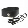 Чёрный ошейник из полиуретана с поводком Collar and Leash