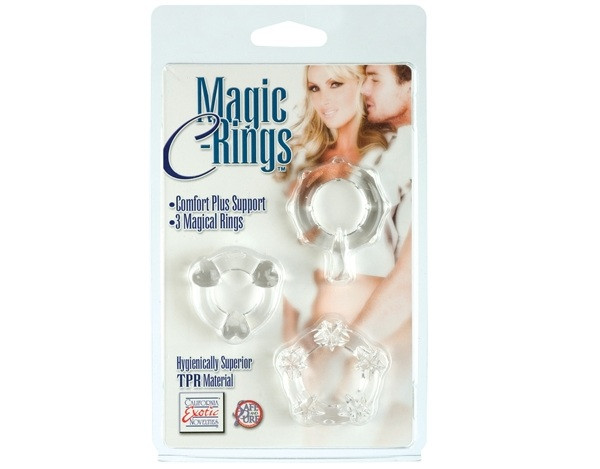 3 прозрачных эрекционных колечка MAGIC C-RINGS