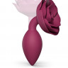 Сливовая анальная пробка с ограничителем-розой Open Rose Size M Butt Plug Сливовая анальная пробка с ограничителем-розой Open Rose Size M Butt Plug