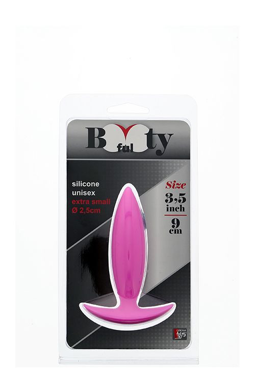 Малая розовая анальная пробка BOOTYFUL ANAL PLUG XTRA SMALL PINK - 9 см. 