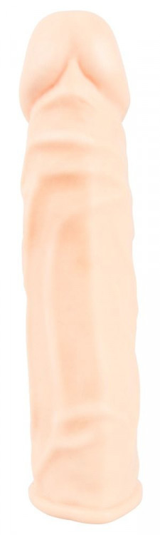 Телесная удлиняющая насадка с вибрацией Silicone Extension Vibrating - 19 см.