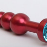Красная анальная ёлочка с голубым кристаллом - 11,2 см.