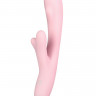 Розовый вибромассажер MERYL со стимулятором клитора - 22,5 см.