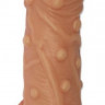 Телесная насадка с пупырышками и открытой головкой Nude Sleeve M - 12 см.