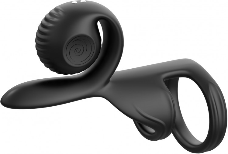 Черная насадка на пенис SVibe Jovi с пультом ДУ