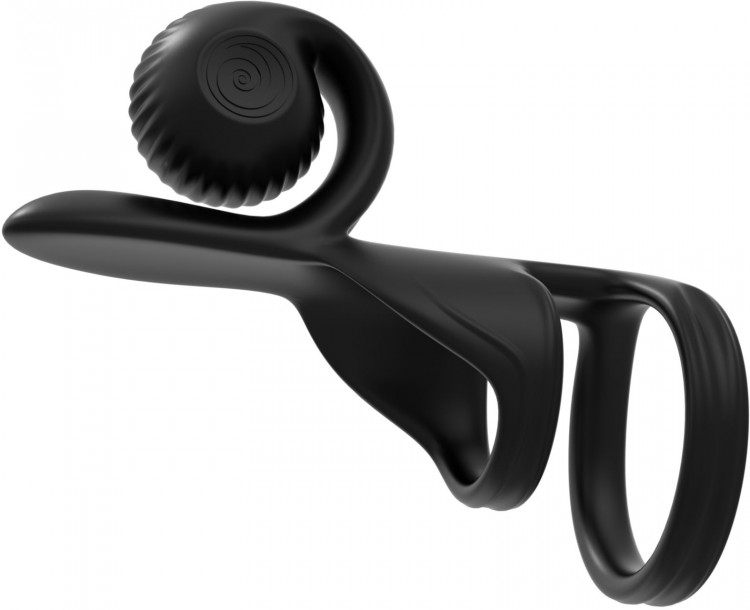 Черная насадка на пенис SVibe Jovi с пультом ДУ