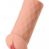 Телесный мастурбатор-вагина ELEGANCE с ромбами по поверхности