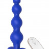 Синяя анальная виброелочка с пультом ДУ Remote Anal Bead - 18 см.
