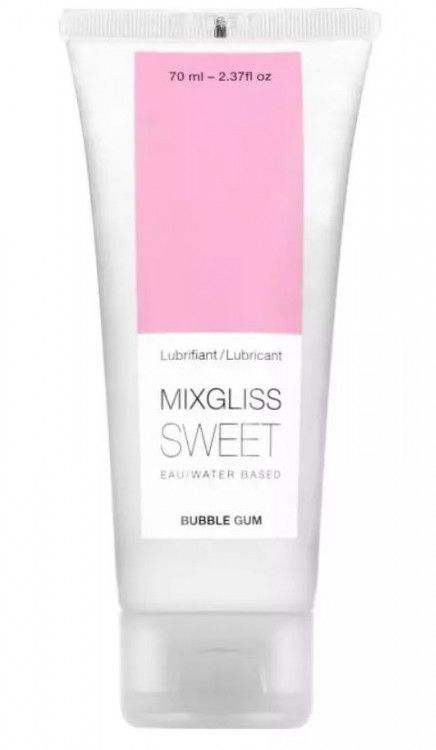 Смазка на водной основе Mixgliss Sweet с ароматом бабл-гам - 70 мл.