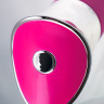 Розовый вибратор с клиторальным стимулятором и гибкой головкой LOLY - 21,6 см.