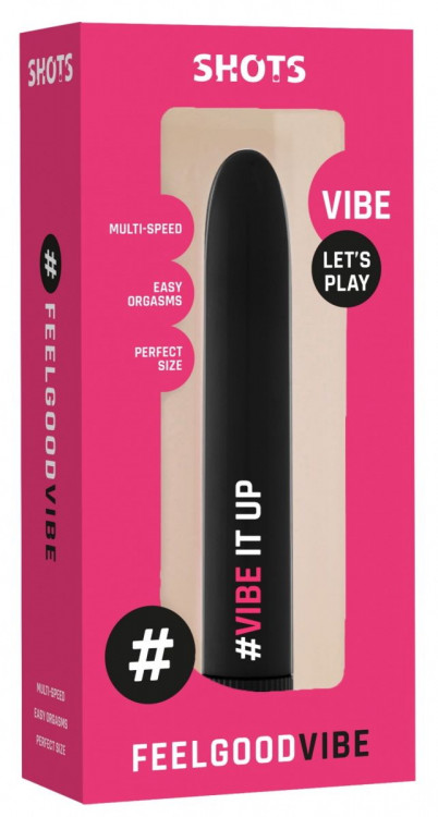 Черный гладкий вибромассажер Feelgood Vibe #Vibe it ap - 17,2 см.