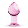 Розовая стеклянная пробка Glass Buttplug No.27 - 8,5 см.