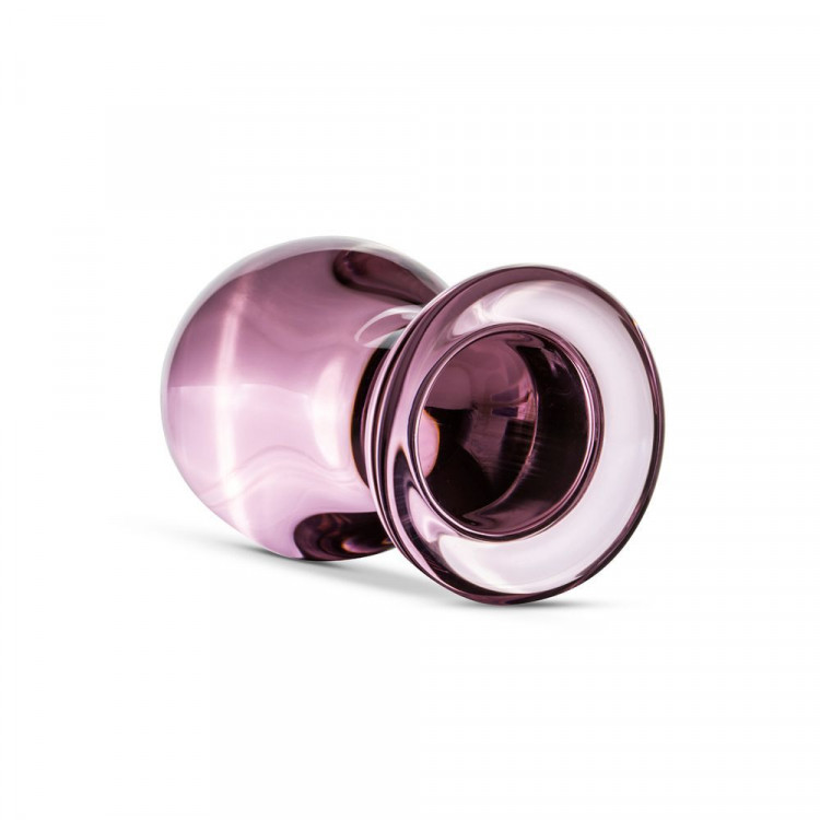 Розовая стеклянная пробка Glass Buttplug No.27 - 8,5 см.